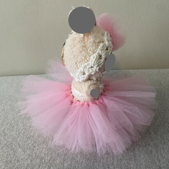 Handmade Crochet Pink Sweetheart Neckline Tutu for 17cm Doll 2-Piece Set - Picture 2 of 7